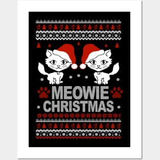 Meowie Ugly Christmas Sweater Posters and Art